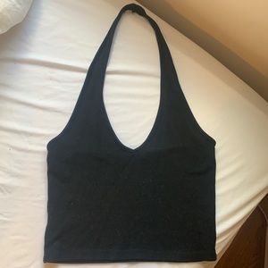 Brandy melville black halter crop top